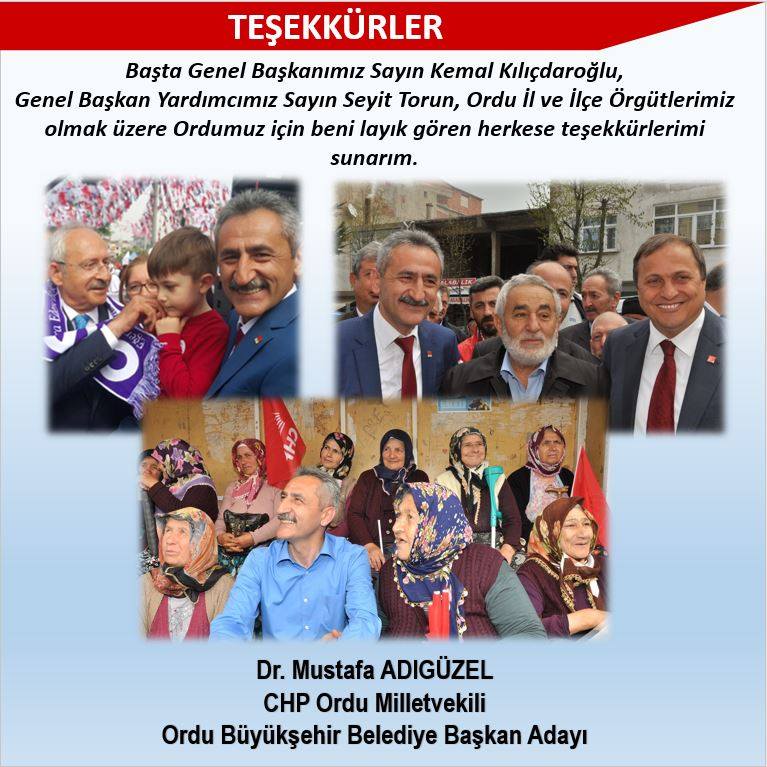 DR. MUSTAFA ADIGÜZEL, CHP’NİN ORDU BÜYÜKŞEHİR BELEDİYE BAŞKAN ADAYI OLDU