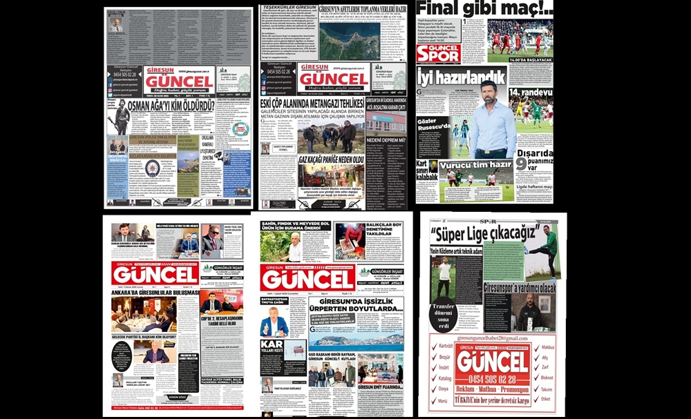 GİRESUN GÜNCEL GAZETESİ YAYINDA…