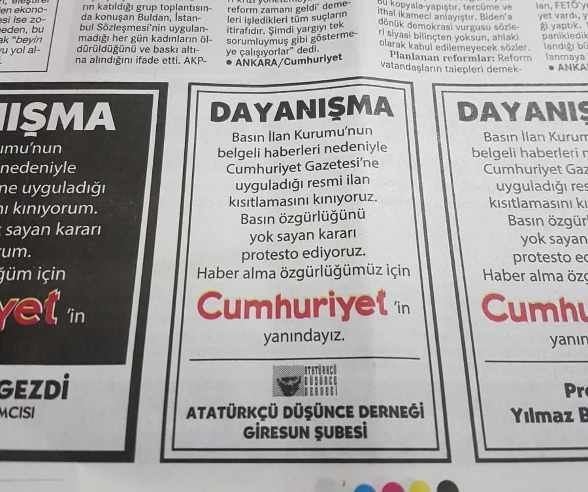 ADD’DEN CUMHURİYET’E DESTEK