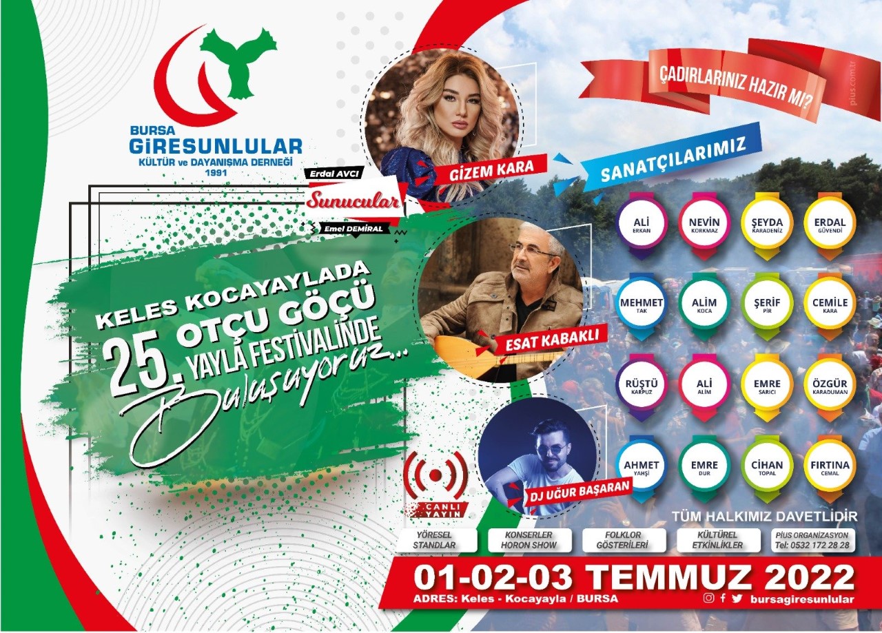 BURSA’DAKİ GİRESUNLULAR YAYLA FESTİVALİNDE BULUŞACAK