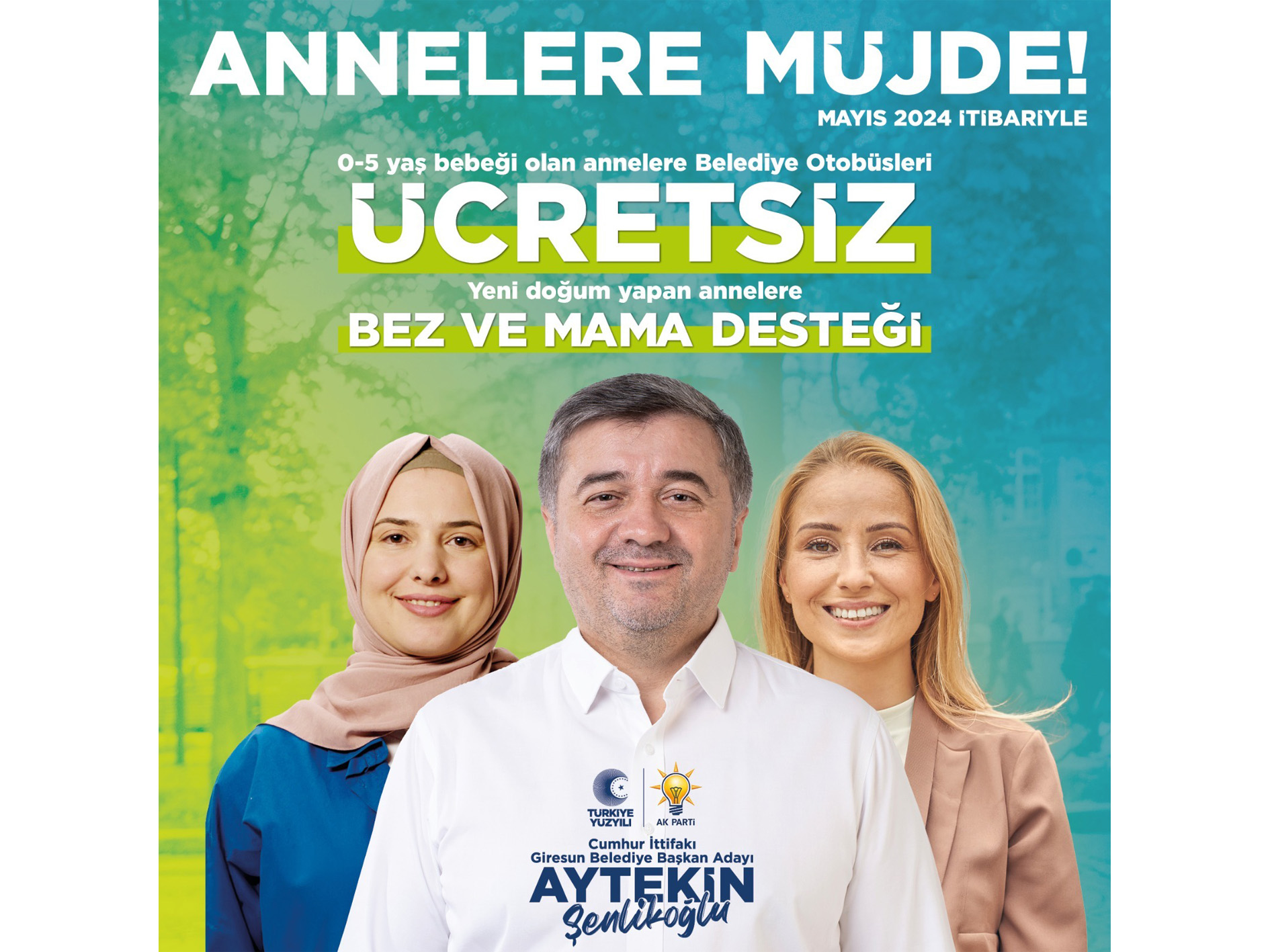 AK PARTİ ADAYI AYTEKİN ŞENLİKOĞLU’NDAN ANNELERE MÜJDE