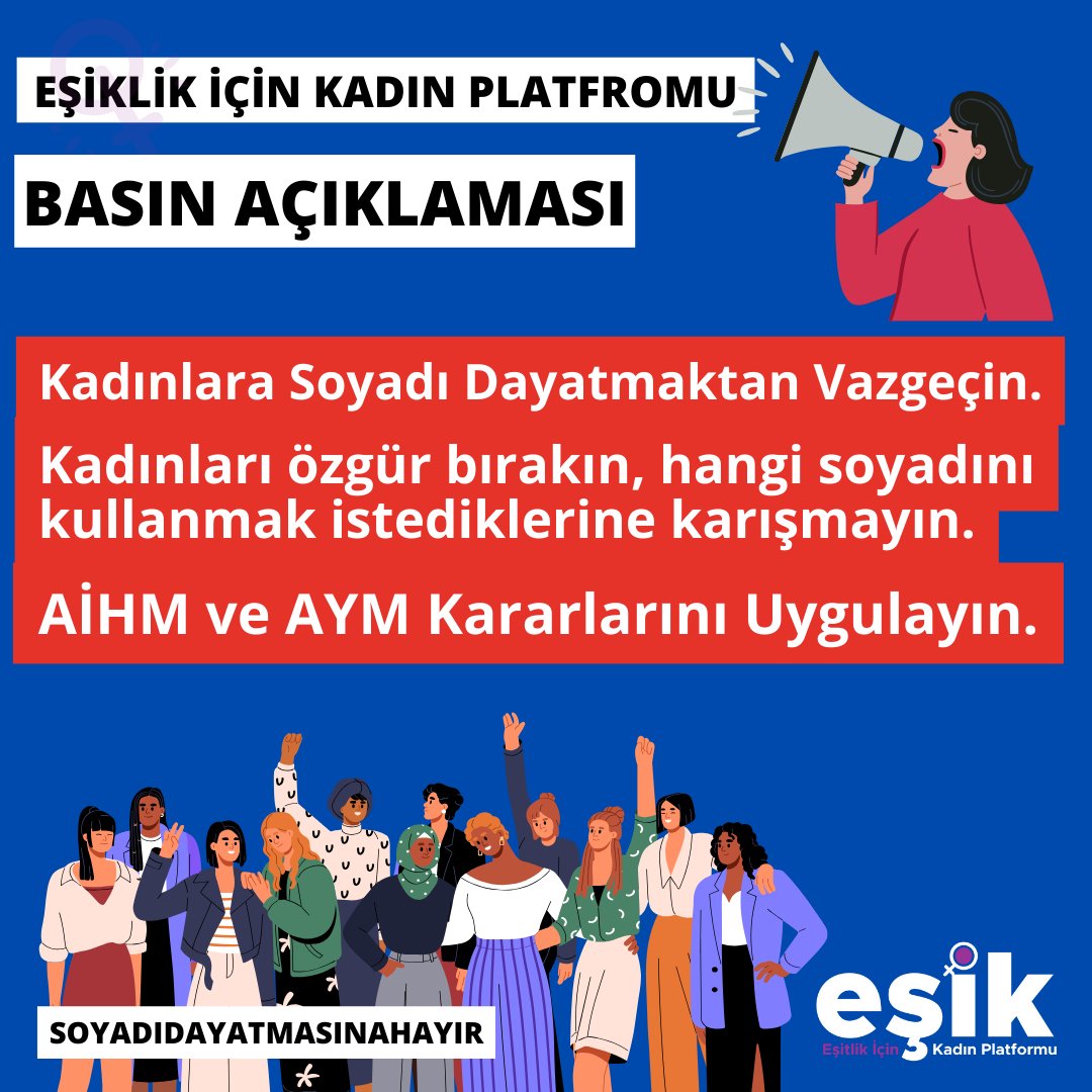 EŞİK’ten kadınlara soyadı dayatmasına tepki